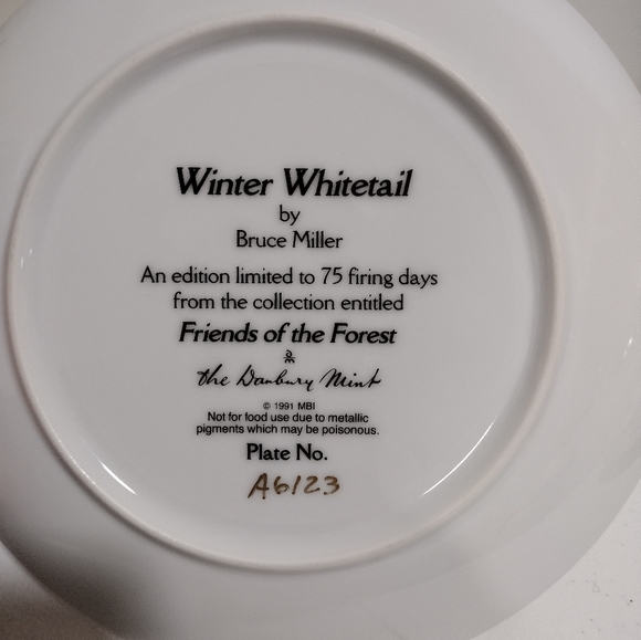 3 for $35 "Winter Whitetail" Bruce Miller Friends Of The Forest Danbury Mint - Picture 4 of 6